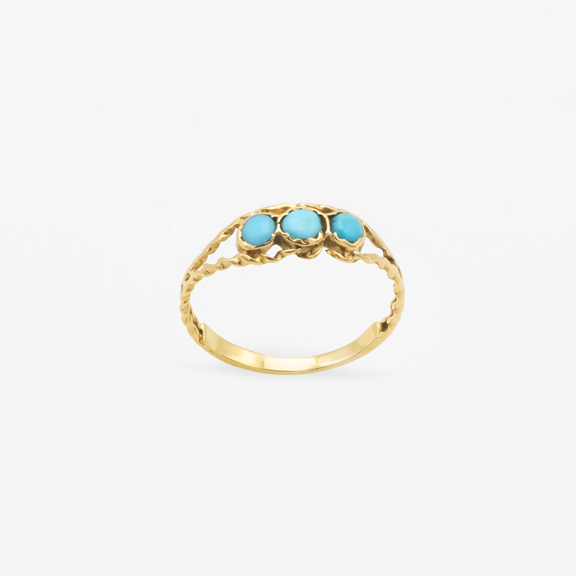 Bague 3 Perles Turquoises