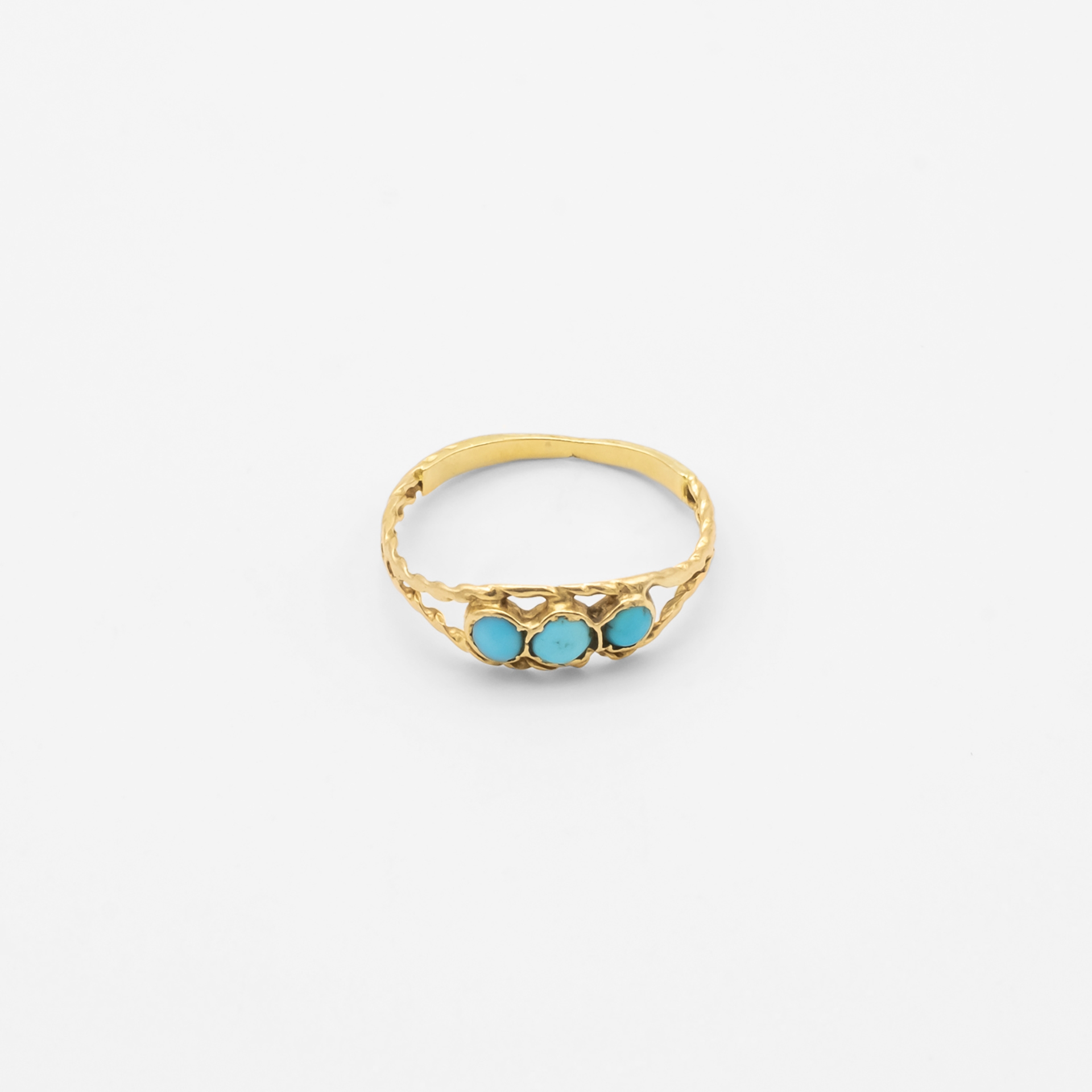 Bague 3 Perles Turquoises