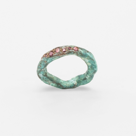 Bague Greenlue et Rhodolites