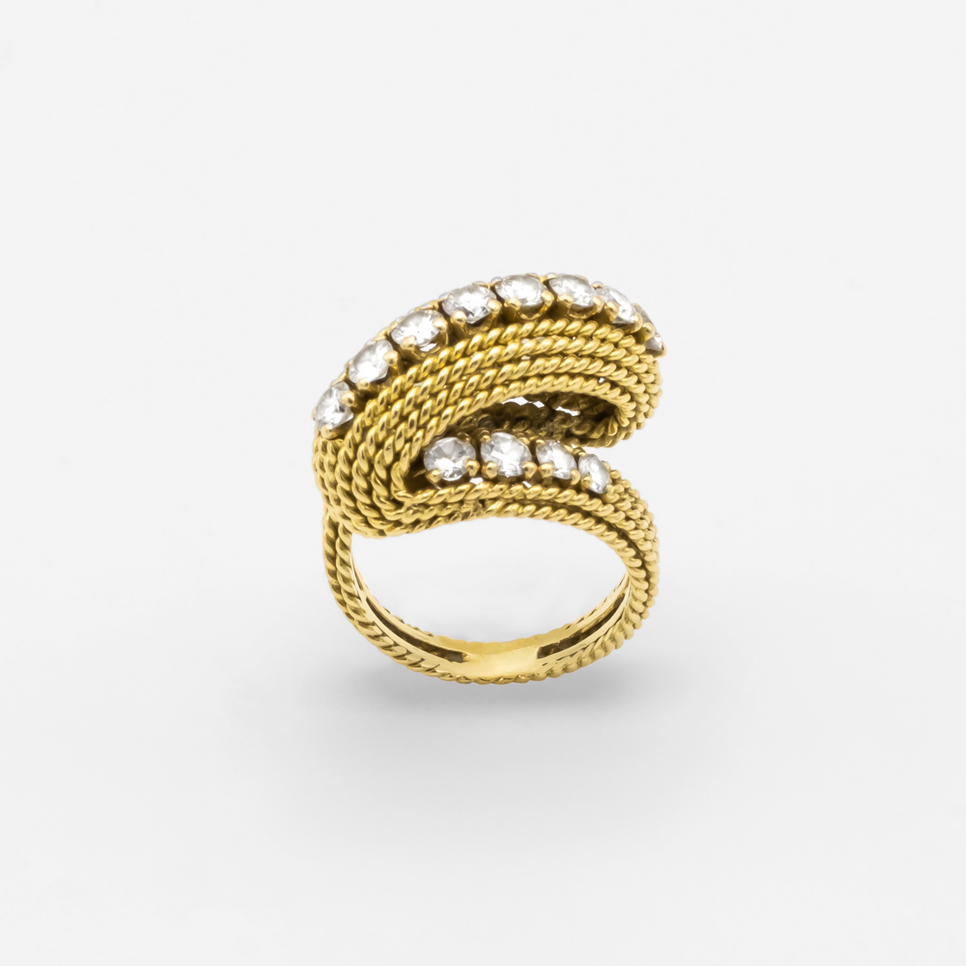 Bague fil d'or tressé