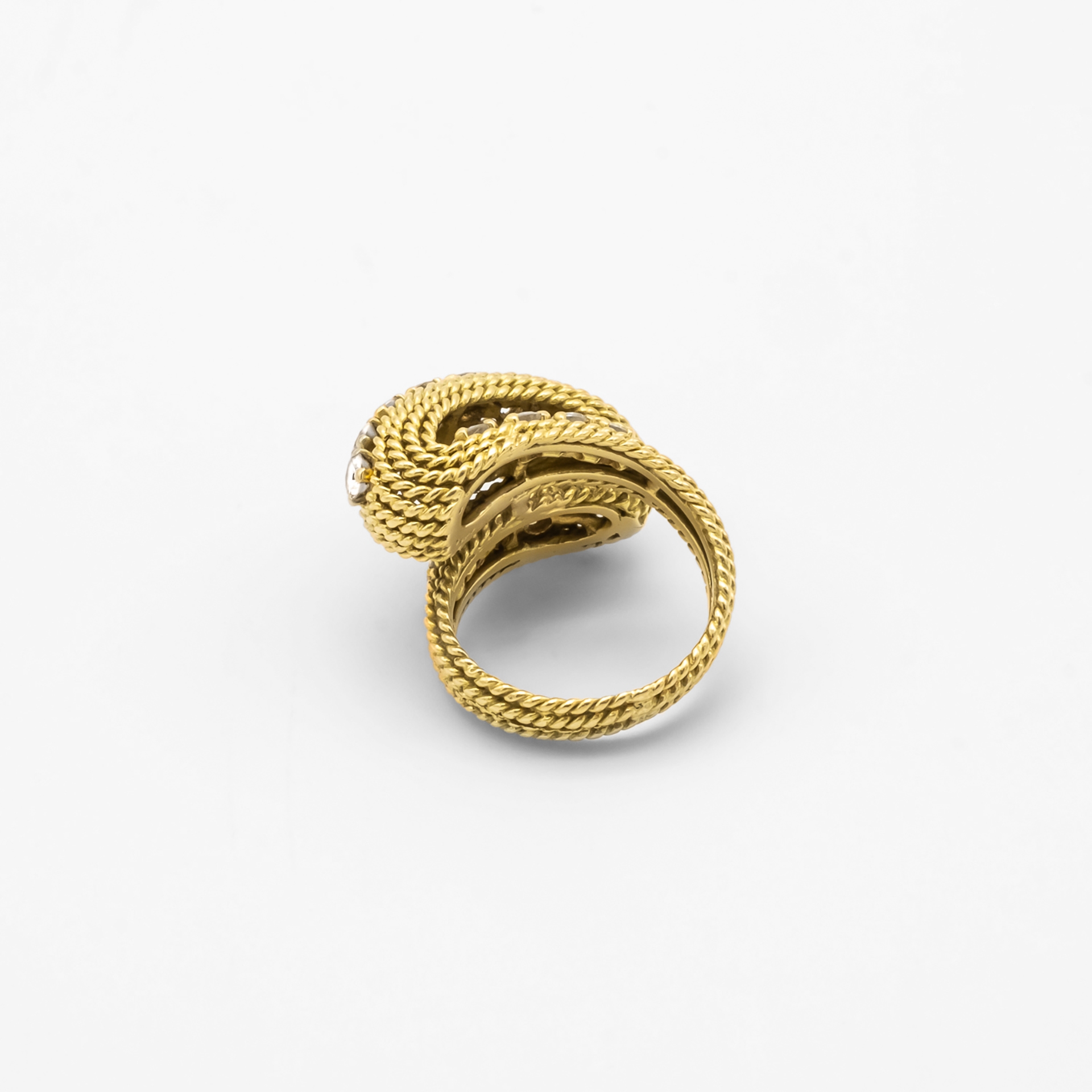 Bague fil d'or tressé